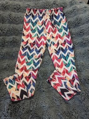 New Mix Leggings Tropical Chevron Multicolor Leggings - Size M